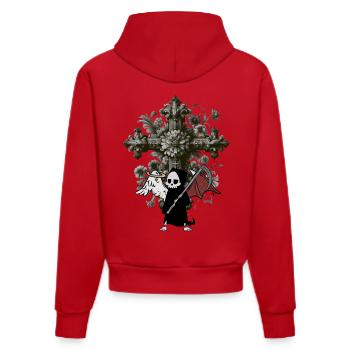 Halloween Cross Crosses Grim Reaper Occult - Organic Fitted Hoodie Made in EU - red - Back