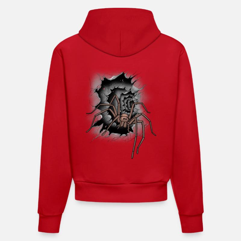 Araignée Halloween Araignées - Sweat à capuche bio ajusté fabriqué en UE - rouge