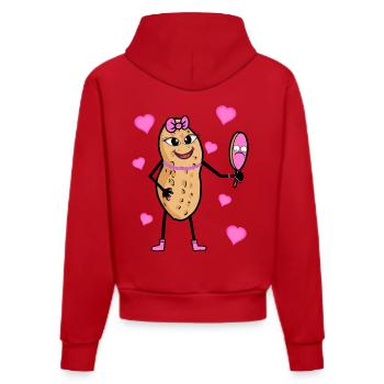 Pretty Erdnuss Mädchen Nuss Prinzessin Diva - Organic Fitted Hoodie Made in EU - Rot - Hinten