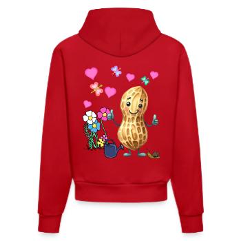 Cacahuète Printemps Jardin Fleurs Enfants - Sweat à capuche bio ajusté fabriqué en UE - rouge - Dos