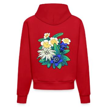 Austria Flowers Flower Mountains Mountains Nature Flora - Organic Fitted Hoodie Made in EU - red - Back