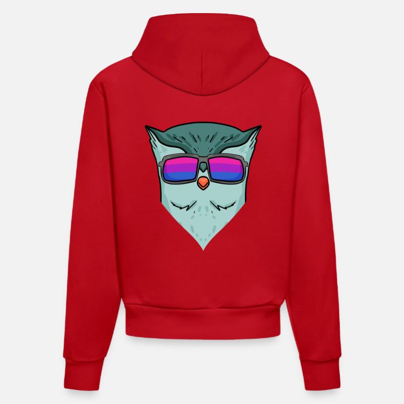 Bisexuell Eule Geschenk - Organic Fitted Hoodie Made in EU - Rot