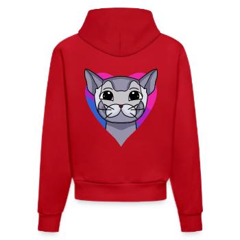 Cadeau bisexuel British Shorthair Cat - Sweat à capuche bio ajusté fabriqué en UE - rouge - Dos