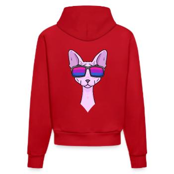 Cadeau bisexuel Sphynx Cat - Sweat à capuche bio ajusté fabriqué en UE - rouge - Dos