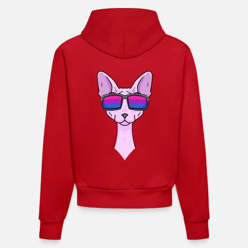 Cadeau bisexuel Sphynx Cat - Sweat à capuche bio ajusté fabriqué en UE - rouge