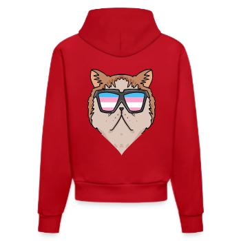 Transgender Transsexuell Exotische Kurzhaarkatze - Organic Fitted Hoodie Made in EU - Rot - Hinten