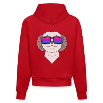 Bisexuell Shih Tzu Hund Geschenk - Organic Fitted Hoodie Made in EU - Rot - Hinten