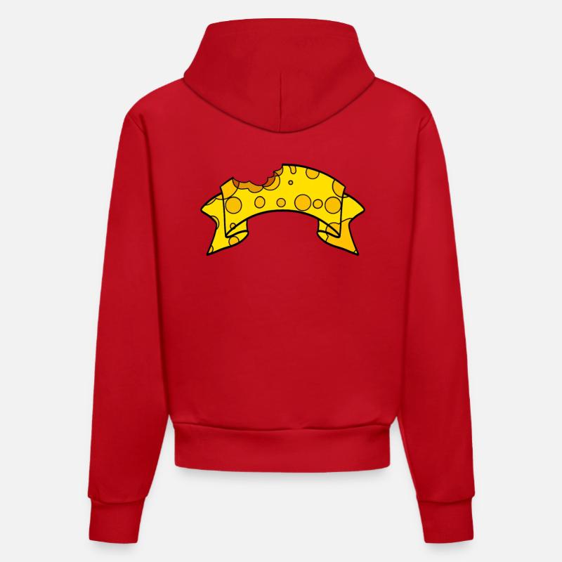 Bannières de fromage - Sweat à capuche bio ajusté fabriqué en UE - rouge