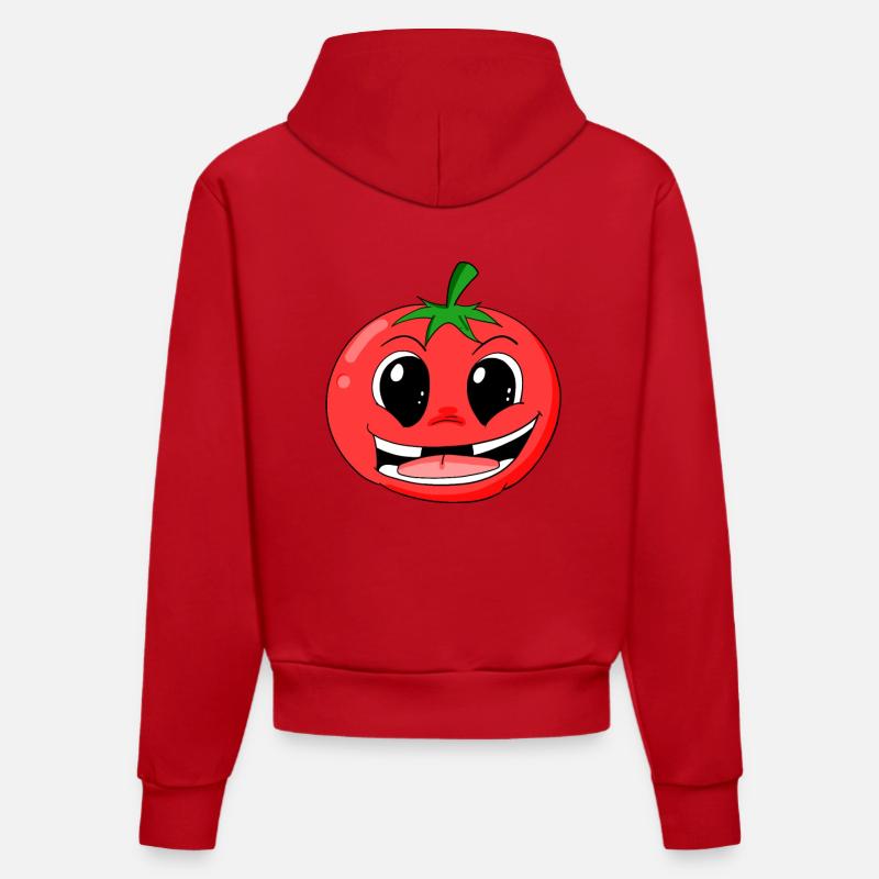 Tomate - Sweat à capuche bio ajusté fabriqué en UE - rouge