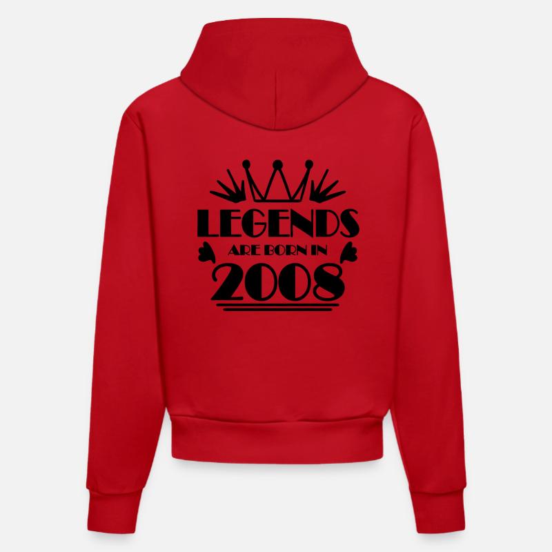 2008 - Né en 2008 - Sweat à capuche bio ajusté fabriqué en UE - rouge