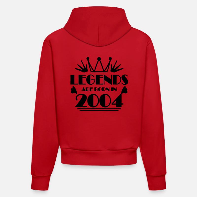 2004 - Né en 2004 - Sweat à capuche bio ajusté fabriqué en UE - rouge
