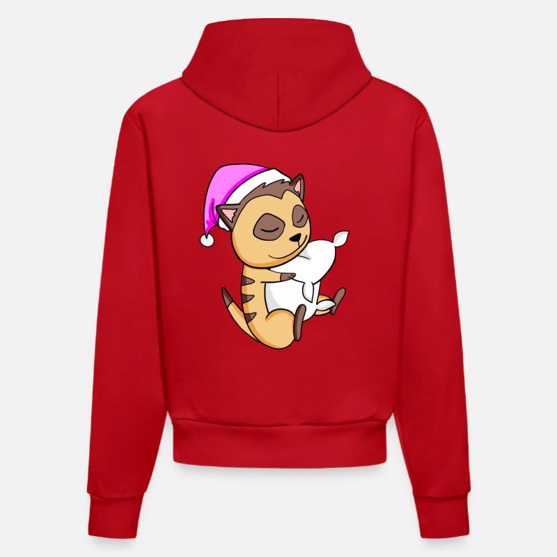 Suricate - Sweat à capuche bio ajusté fabriqué en UE - rouge