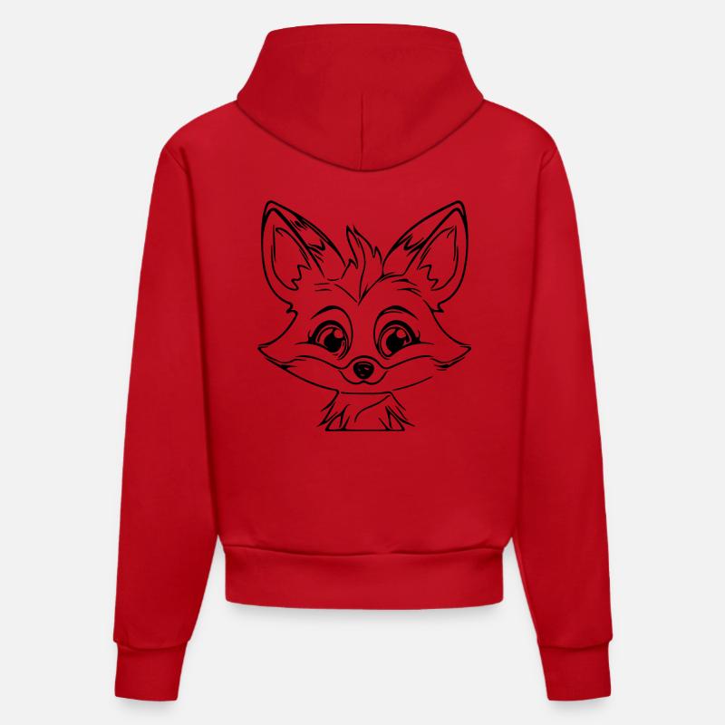 Mignon Mignon Enfants Fox - Sweat à capuche bio ajusté fabriqué en UE - rouge
