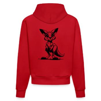 Süsses putzig Australisches Känguru Baby - Organic Fitted Hoodie Made in EU - Rot - Hinten