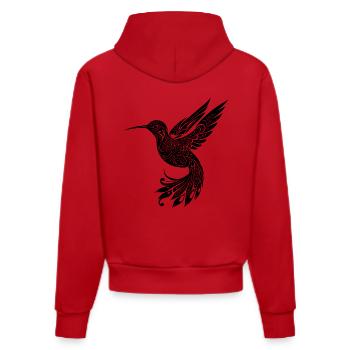 Exotischer schwebender Kolibri tribal Schwingen - Organic Fitted Hoodie Made in EU - Rot - Hinten