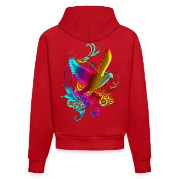 DOVE OF PEACE - Organic Fitted Hoodie Made in EU - Rot - Hinten