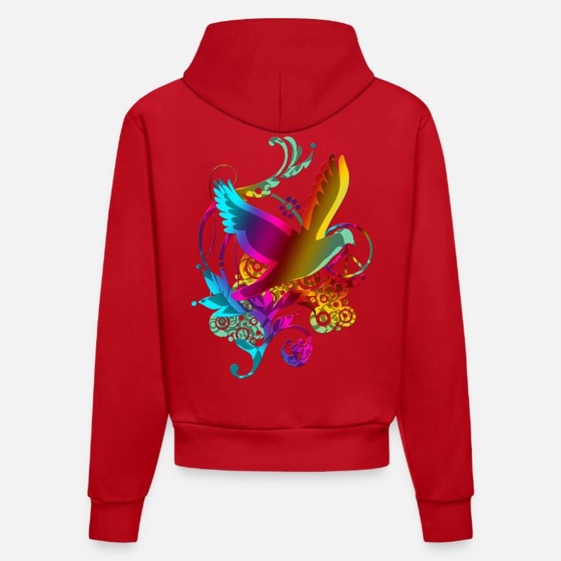 Colombe de la paix - Sweat à capuche bio ajusté fabriqué en UE - rouge