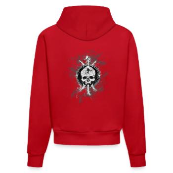 Gothic Tod Totenkopf Paint Splatter Art - Organic Fitted Hoodie Made in EU - Rot - Hinten