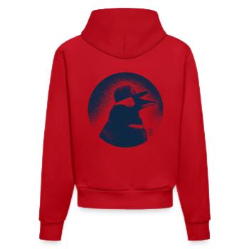 Pinguin dressed in black - Sweat à capuche bio ajusté fabriqué en UE - rouge - Dos