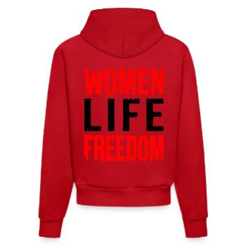 Women life freedom iran - Organic Fitted Hoodie Made in EU - Rot - Hinten