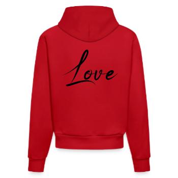 LIEBE. PAAR. GERADE VERHEIRATET. Junggesellinnenabschied. VALENTINSTAG. - Organic Fitted Hoodie Made in EU - Rot - Hinten