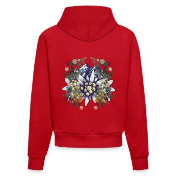 Alpes Montagnes Montagnes Nature Fleurs Nature Amoureux de la Nature - Sweat à capuche bio ajusté fabriqué en UE - rouge - Dos