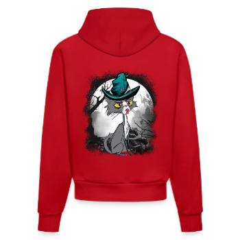 Magical Cat Cats Wizard Fairy Tale Character Fairy Tale - Organic Fitted Hoodie Made in EU - red - Back