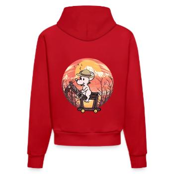 Wilder Westen Maus Reiter Pferd Pferde - Organic Fitted Hoodie Made in EU - Rot - Hinten