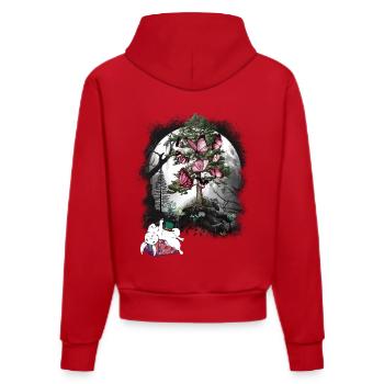 Bunny Bunnies Animaux de la forêt Nature Nature Amoureux de la nature - Sweat à capuche bio ajusté fabriqué en UE - rouge - Dos