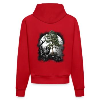 Forest Raven Raven Crow Crow Forest Dweller Dark - Organic Fitted Hoodie Made in EU - red - Back