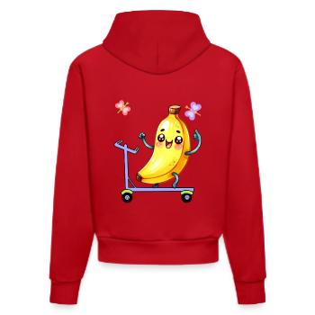 Lustig witzig Obst Banane Bananen Kinder Kind Baby - Organic Fitted Hoodie Made in EU - Rot - Hinten
