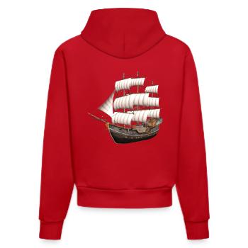 Send - Organic Fitted Hoodie Made in EU - red - Back