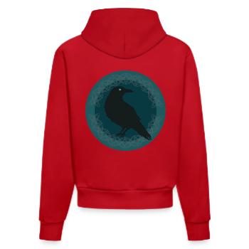 Raven Celtic - Organic Fitted Hoodie Made in EU - red - Back