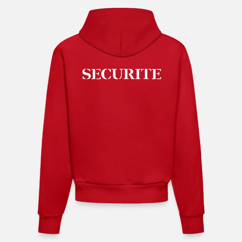 Securité - Sweat à capuche bio ajusté fabriqué en UE - rouge