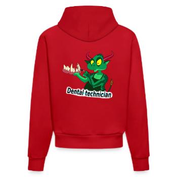 zahntechniker - Organic Fitted Hoodie Made in EU - Rot - Hinten