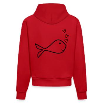 SCHÖNEN MUTTERTAG. MAMA. MUTTERTAG. ICH LIEBE DICH - Organic Fitted Hoodie Made in EU - Rot - Hinten
