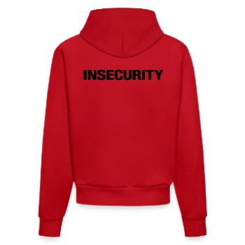 INSÉCURITÉ – Déclaration de style minimaliste sur l’uniforme - Sweat à capuche bio ajusté fabriqué en UE - rouge - Dos