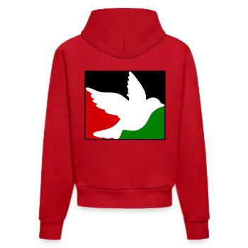 Free palestine Dove of peace - Organic Fitted Hoodie Made in EU - red - Back