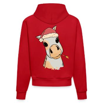 Poulain bébé Noël cadeau de Noël cheval fou - Sweat à capuche bio ajusté fabriqué en UE - rouge - Dos