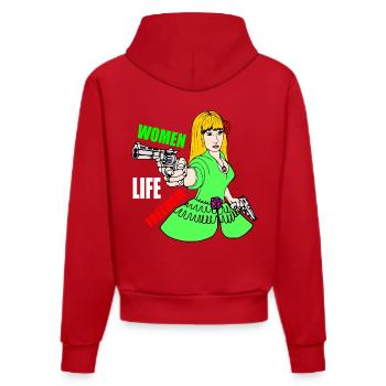 Women life freedom - Organic Fitted Hoodie Made in EU - Rot - Hinten