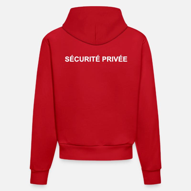 Private Security and Personalized Guarding - Organic Fitted Hoodie Made in EU - red
