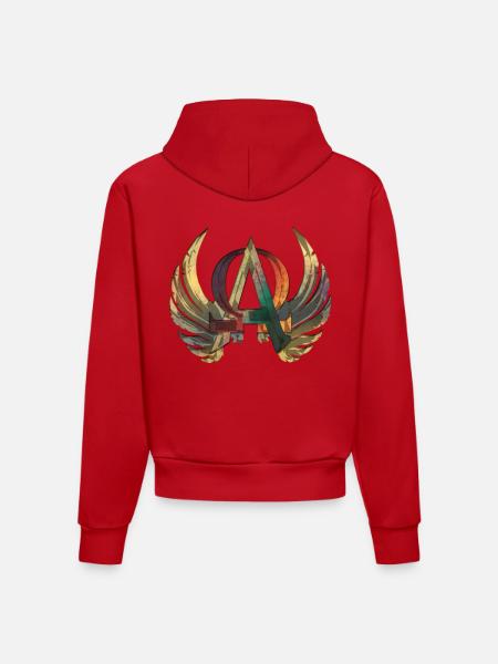 ALPHA & OMEGA ornament - Organic Fitted Hoodie Made in EU - red