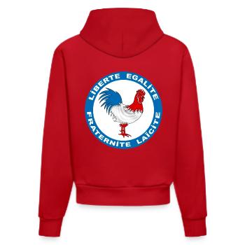 france coq symbole - Sweat à capuche bio ajusté fabriqué en UE - rouge - Dos