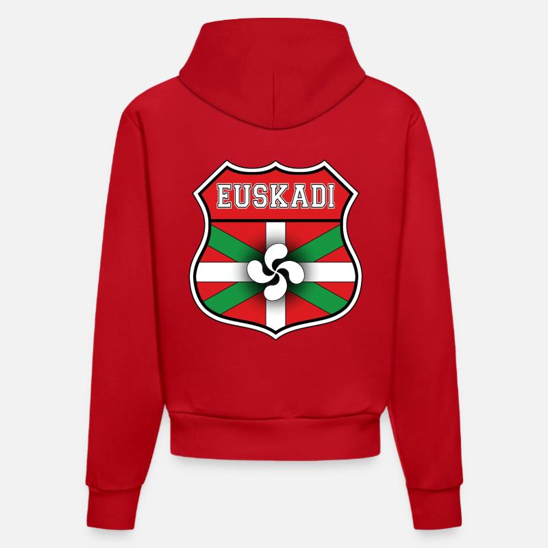 euskadi 02 - Sweat à capuche bio ajusté fabriqué en UE - rouge