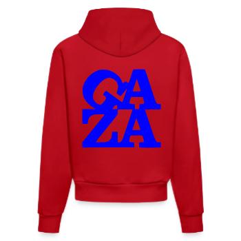 Gaza - Organic Fitted Hoodie Made in EU - red - Back