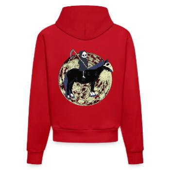 Grim Reaper Horror Halloween Moon - Organic Fitted Hoodie Made in EU - red - Back