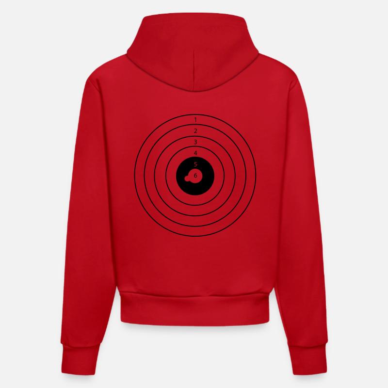 cible - Sweat à capuche bio ajusté fabriqué en UE - rouge