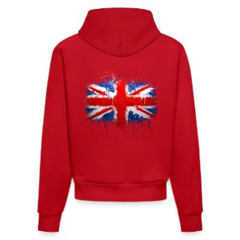 Union Jack Graffiti - Organic Fitted Hoodie Made in EU - Rot - Hinten