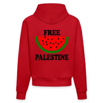 Free palestine Wassermelone Melone - Organic Fitted Hoodie Made in EU - Rot - Hinten