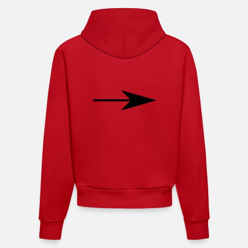 Flèche droite - Sweat à capuche bio ajusté fabriqué en UE - rouge